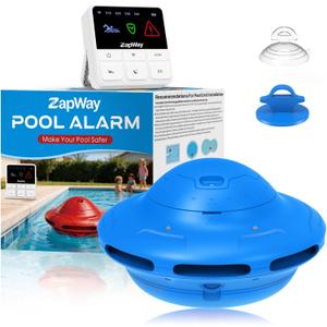Pool Alarm with Indoor Receiver, 110dB Loud Floating Safety Pool Alarms with App Remote Control for Inground & Above Ground Pools, Blue