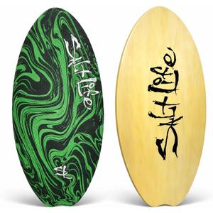 SALT LIFE Wooden Skimboard for Beach Skimming, High-Gloss Coated Wood Skim Board with EVA Traction Pad, Beginner-Friendly for Kids, Teens & Adults, 41in
