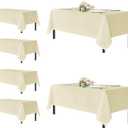 Sancua Rectangle Tablecloths for 8 Foot Tables, 6 Pack - Washable Polyester Fabric Table Cloth for Wedding Party, Birthday, Banquet Reception, 60x120 Inch, Beige