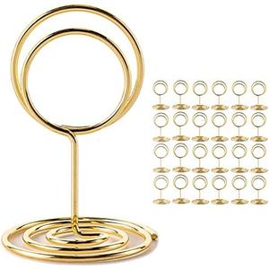 26Pcs Table Number Holders, Place Card Holders, Wire Picture Holders, Small Table Card Holders, Photo Holders for Centerpieces, Wedding Reception, Party, Birthday (Gold)