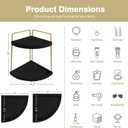 Forbena Black and Gold Corner Bathroom Counter Organizer, Modern Kitchen Countertop Shelf Organizer for Sink, Two Tier Makeup Vanity Storage Holder Tray for Table Top Skincare Perfume Decor