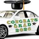 Xuhal 2026 Graduation Car Decoration 23'' Large Inflatable Grad Cap Car Decor Congrats Grad Letter 2026 PVC Inflatable Cap for Senior High School Collage Graduation Parade Party Decor(Green, Gold)