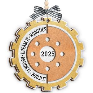 2 x Robotics Christmas Ornament 2025, Holiday Decoration Wooden Ornaments for Engineers, STEM Students, Tech Lovers, Unique for Science Enthusiasts, Friends, Men Women