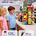 Metal Chip Rack Display Stand 5 Tiers 40 Clips Chip Bag Holder