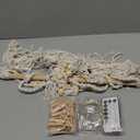 Homecor Hanging Photo Display Wall Decor, Macrame Wall Hanging Boho Room Bedroom Decor, Picture Frame Collage Board with Light 30 Clip, Christmas Teenage Teen Girl Gifts Ages 10 11 12 13 14 Years Old (Ivory)