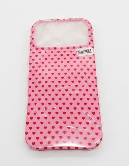 Small Heart Phone Case for iPhone 17 Pro Max 6.9in, Cute Love Heart Polka Dot Pattern Aesthetic Y2K Design Slim Protective Cover for Teen Girls Women - Pink Red Case iPhone 17 Pro Max Pink Hearts