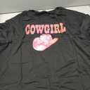 Oversized Western Cowgirl Shirts for Women Country Music Rock Band Tshirt Black, XL