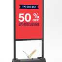 GUOHONG 24x36 Inch Outdoor Sign Holder Stand, Heavy Duty Poster Stand with Water Base & Wheels, Aluminum Alloy Pavement Curb Sidewalk Sign for Restaurant, Trade Show, Business (Frame Only)