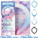 Neck Cooling Tube Wraps Ice Ring Neck Cooler Personal Ice Pack Wrap for Hot Weather Gel Reusable Wearable Gel Cooling for Summer Heat Hot Flashes Freezer Below 64.4 (Gradient Pink)