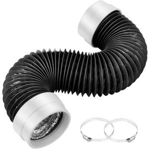 MOPHA Dryer Vent Hose 4 Inch, 5FT Heavy Duty 6-Layer Flexible Aluminum Dryer Duct with Rubber Seal Connectors, Heat Resistant Insulated Dryer Exhaust Hose for Tight Spaces, Easy-Install Dryer Vent Kit