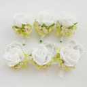 4 x MAFELOE Boutonniere Corsage Set, Artificial Flowers Accessories for Wedding Prom Party Homecoming Celebration Suit Decorations-2 Pieces White+Light Green