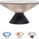 SPRINGBOW Fruit Bowl – 10” Gray Decorative Bowl with Ripple and Pedestal – Purse bowl, Decorative Bowls for Home Décor, Glass Fruit bowl, Candy bowl, Centerpiece, Decorative Glass Bowl