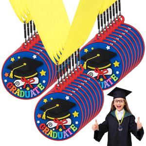 Kindergarten Graduation Medal for Kids Preschool Pre-k Graduation Award Medals with Neck Ribbon for School Student Graduation Party Gifts Favors(24 Pcs, 2 Inch)