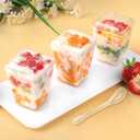 5 oz 60Pcs Plastic Dessert Cups With Lids and Spoons, Yogurt Parfait Appetizer Cups for Party, Mini Dessert Shooters for Pudding and Fruit