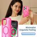 Magnetic for iPhone 16 Pro Max Case, [Compatible with Magsafe] [Translucent Matte] Slim Shockproof Women Men Girls Protective Phone Case for iPhone 16 Pro Max 6.9 inch, Hot Pink