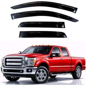 KPY Rain Guards Fit for 1999-2016 Ford F250 F350 F450 F550 Super Duty SuperCrew, Out-Channel Window Visors Vent Wind Deflector 4PC, Truck Accessories for 99-16 F250 F350 F450 F550 Super Duty SuperCrew