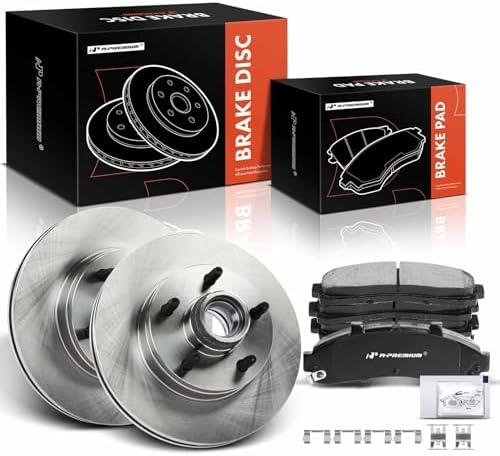 A-Premium 10.28 inch (261mm) Front Vented Disc Brake Rotors + Ceramic Pads Kit Compatible with Select Ford & Mazda Models - Ranger 1998-2001, B2500/B3000/B4000 1998-2000, RWD, 6-PC Set