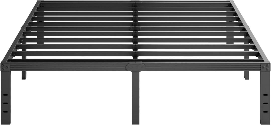 Furnitui 16 Inch High Platform California King Bed Frames, Metal Cal King Bed Frame No Box Spring Needed, Easy Assembly, Noise Free, Sturdy, Black