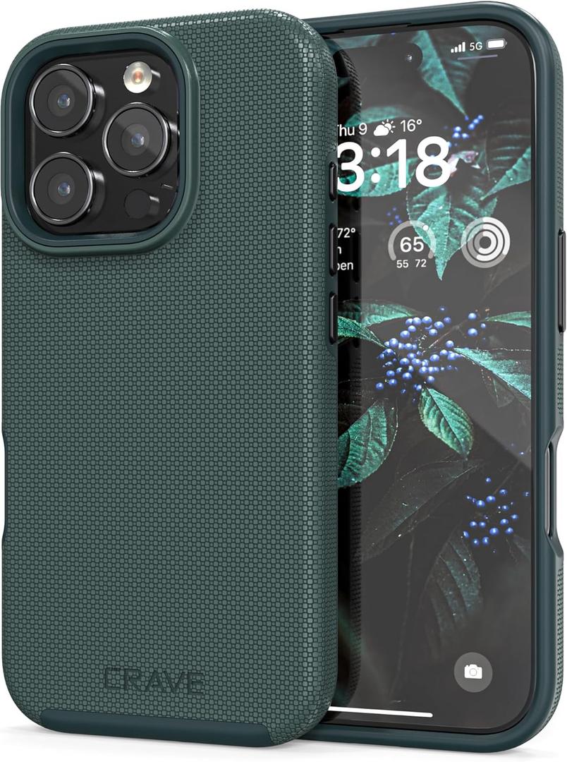 Crave Dual Guard Compatible with iPhone 16 Pro Case, Compatible with MagSafe Shockproof Protection Dual Layer Case for Apple iPhone 16 Pro (6.3") - Forest Green