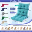 Rocking Chair Cushion, Waterproof and Fade-Resistant Adirondack Rocker Cushions, Indoor/Outdoor Rocking Chair Pads, High Back Memory Foam Patio Furniture Cushions with Ties, 44x23x4 Inch, Teal, 45x22x4 inches
