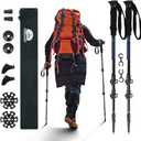 Collapsible Trekking Poles 2 Pack - Adjustable Aluminum Hiking Poles, Lightweight Nordic Walking Sticks for Women, Men, Seniors, Kids, Backpacking