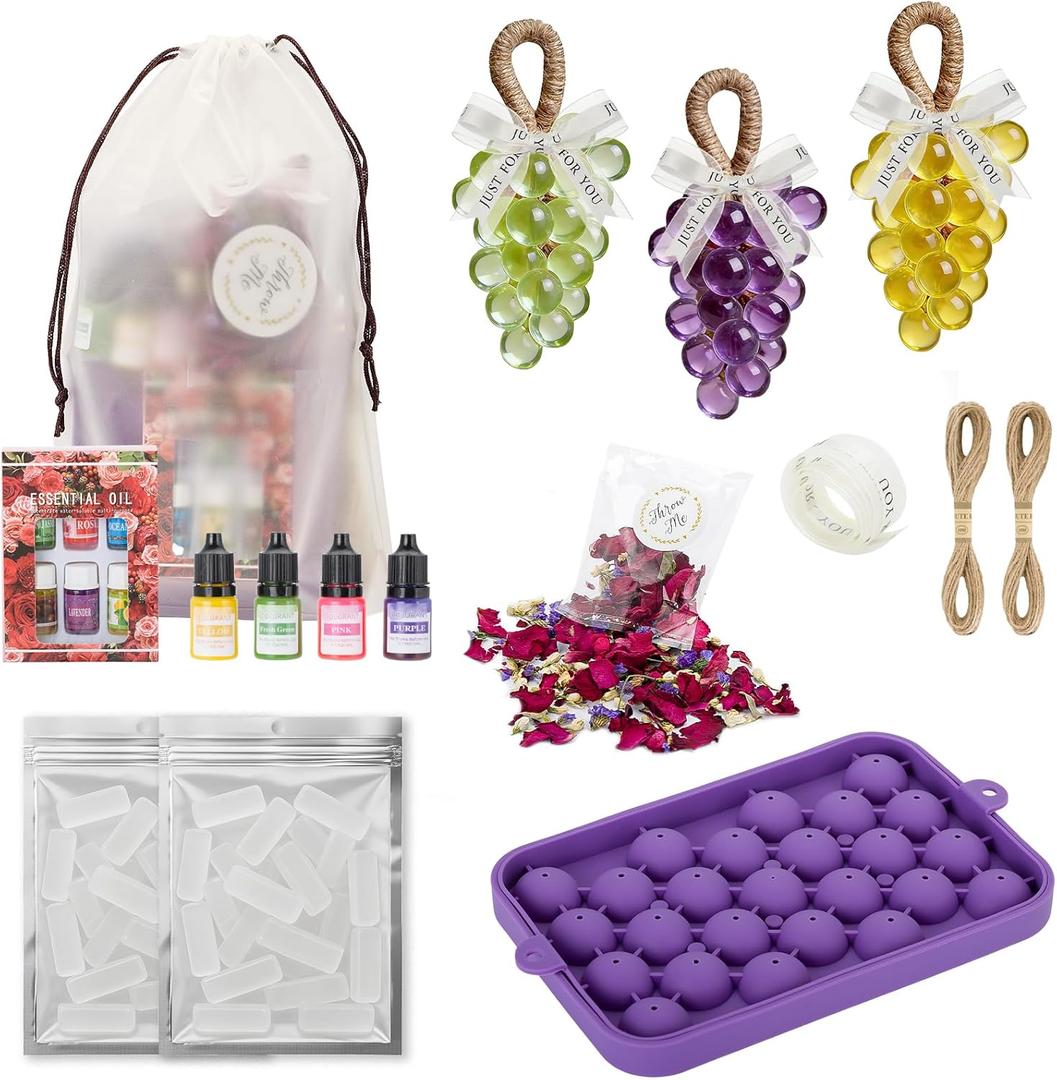 Grape Soap Making Kit DIY Grape Soap Mold, Craft Set with Reusable Silicone Molds, Jute Rope & Complete Supplies for Handmade Soap, Home Decor & Gifts Beginners Friendly Soap Making Kit