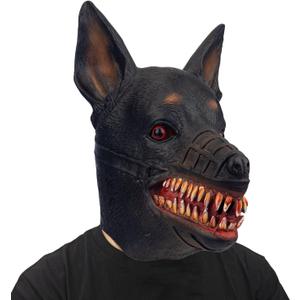 Dog Mask for Adults, Natural Latex Animal Full Head Mask for Halloween, Cosplay, and Costume Parties