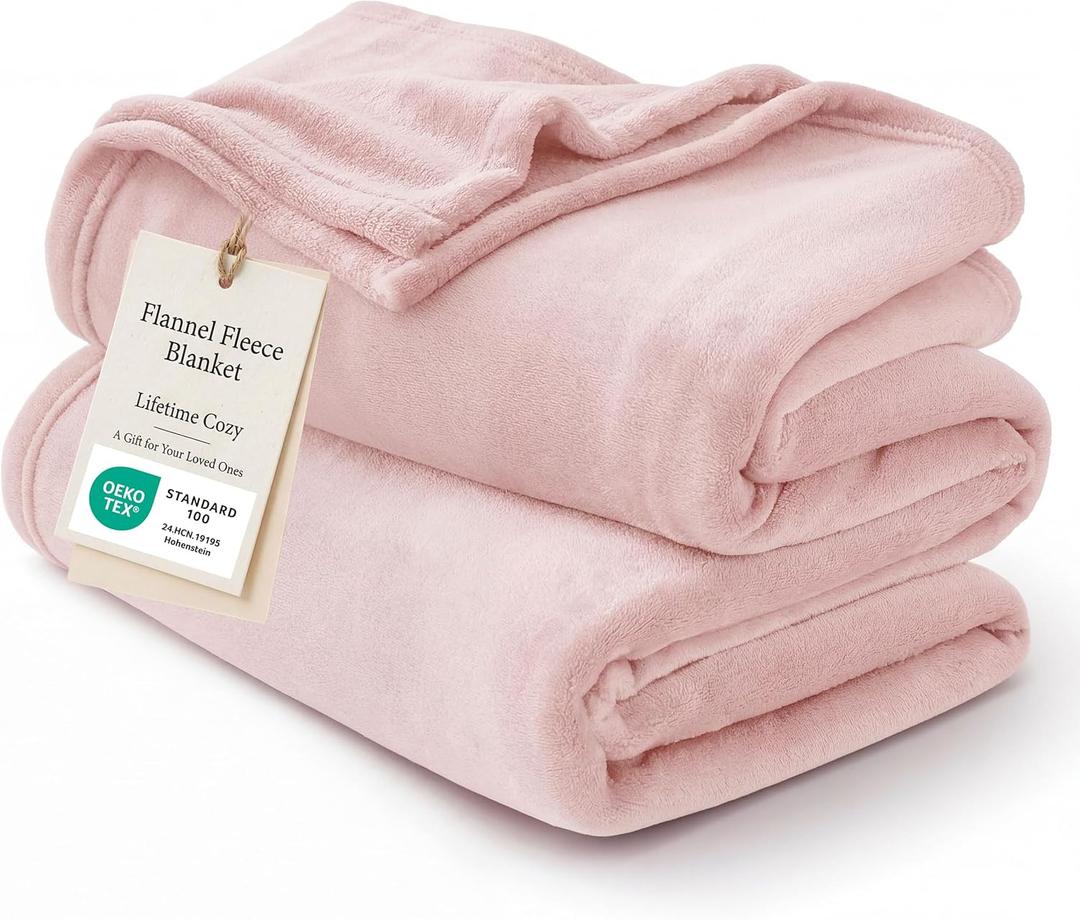 Bedsure GentleSoft Pink Fleece Blankets Queen Size - Bed Blanket Soft Lightweight Plush Fuzzy Cozy Luxury Microfiber, 90x90 inches (Cherry Blossom Pink)