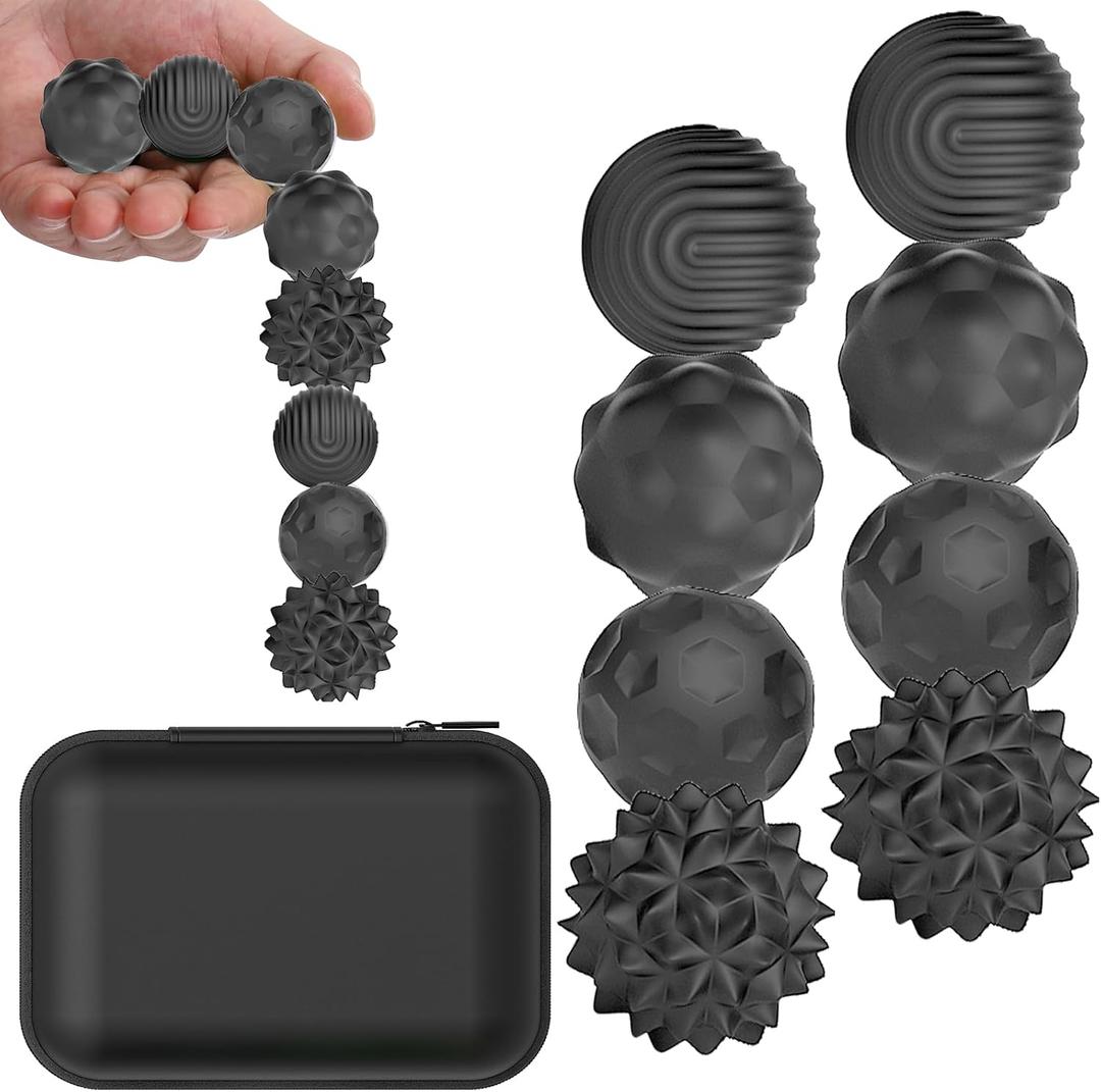 BUSOHA Silicone Fidget Balls - 8 Pack Fidget Toys Stress Balls for Adults Sensory Stone Travel Toys for Calming,Autism and ADHD,Gifts for Adults Teens