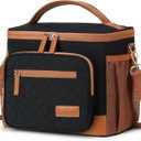 Insulated Lunch Box for Women Men 11L Leakproof Cooler Lunch Bag with 6 Pockets, Waterproof Quilted Lunch Tote for Office Work Travel School Picnic
