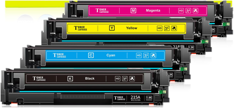 215A Toner Cartridges 4 Pack (with Chip) Compatible Replacement for HP 215A W2310A W2311A W2312A W2313A for Color Pro MFP M183fw M182nw M182n Pro M155a M155nw Printer (Black Cyan Magenta Yellow)