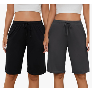 Womens Soft Pajama Shorts Lounge Bermuda Shorts Casual Knee-Length Sleep Shorts S