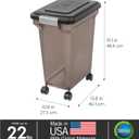 IRIS USA Dog Food Storage Container, Up to 22 lbs, Smoke, Made in USA