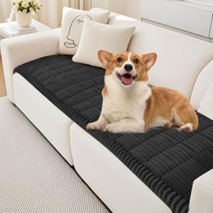 PHOPHO Couch Cover for Dogs Washable, Sofa Cover Protector for l Shape, Non Slip Dog Blanket Cover, Friendly Pet Mat Bed for Outdoor, Soft (Dark Gray, 27.6" x 59")