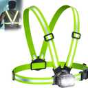 500LM High-Visibility Running Lights for Runners, Adjustable 45 Beam & 360 Reflective Vest, IPX4 Waterproof Running Vest Light for Night Walking/Cycling/Jogging, 3.5-20Hrs Runtime