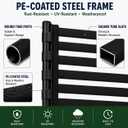 Outdoor Privacy Screen,4ft W x 6ft H Metal Black | Plastic-Coated Metal Construction Steel Slatted Panel for Deck, Balcony, Patio, Backyard and Yard Outdoor Decoration