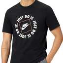 Nike Mens Sportswear Club T-Shirt (Just Do It Circle) (Large, Black)