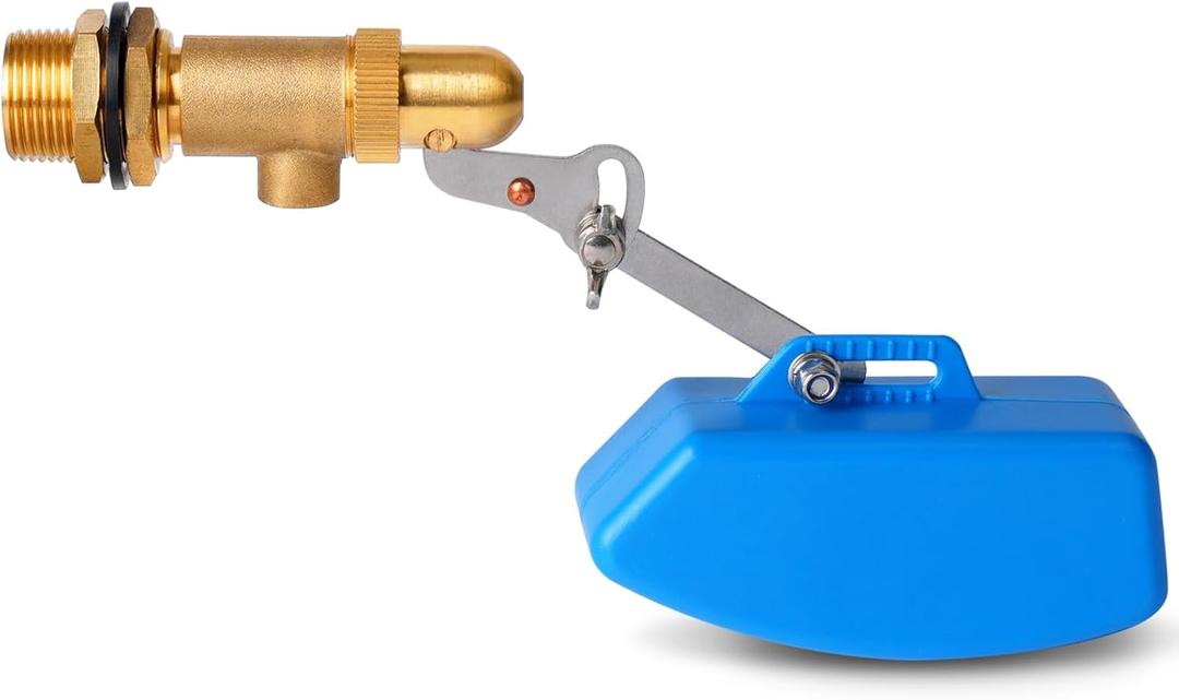 Brass Float Valve 3/4 Inch, Livestock Water Tank Float Valve Switch Brass Float Ball Valve Shut Off Pool Auto Fill Valve for Automatic Waterer