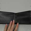 RUNBOX Wallet for Men Slim Rfid Leather 2 ID Window With Gift Box (Carbon Black)
