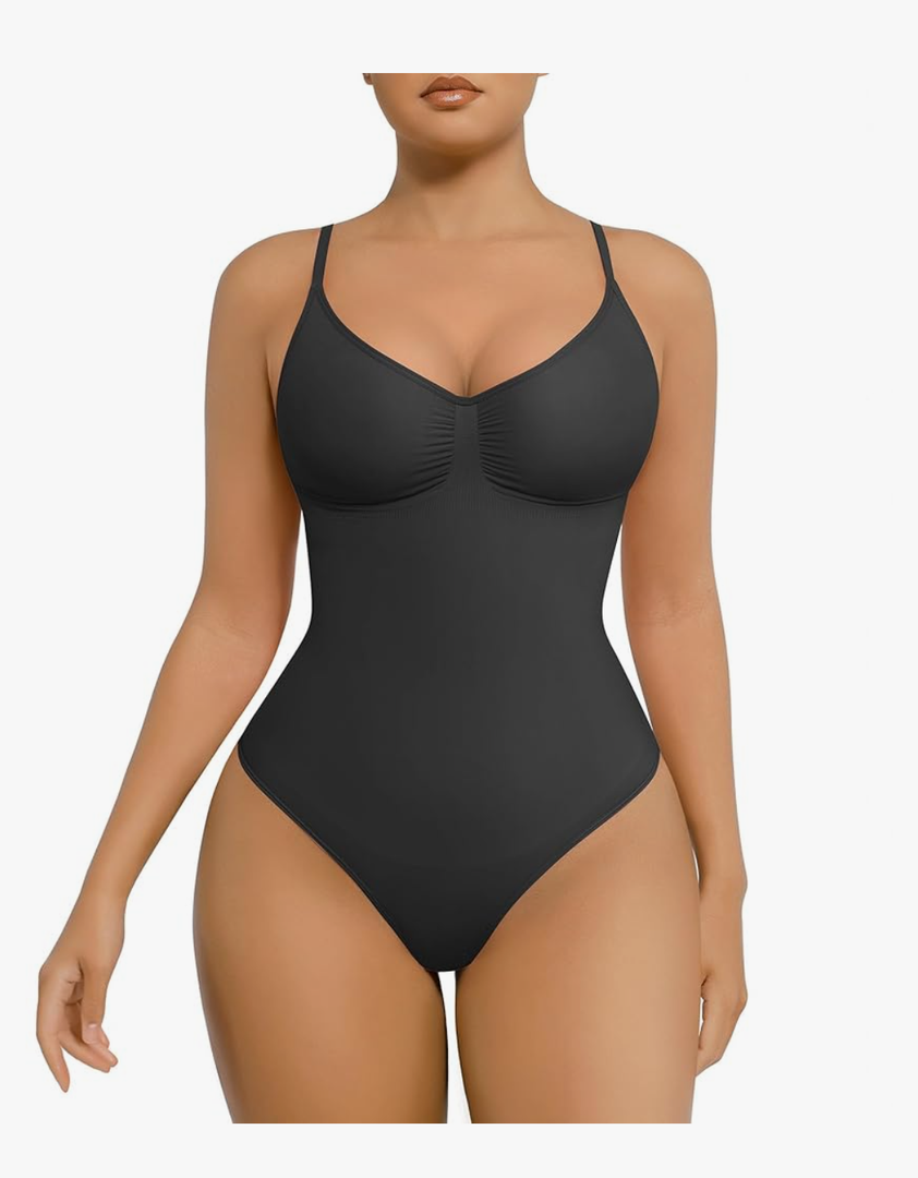 FeelinGirl Shapewear Bodysuit Tummy Control for Women Seamless Sculpting Snatched Waist Body Shaper Body Suit size M- L