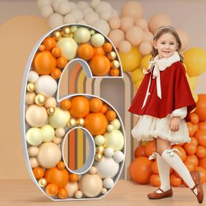 imprsv 4FT Marquee Number, Mosaic Numbers for Balloons, Mosaic Balloon Frame, Marquee Number, Number 6 Balloon for Sweet 16 Birthday Decorations, 60th Anniversary Decor, 60th Birthday Decorations