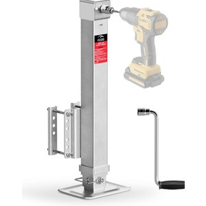 FZZD 8000 lbs Heavy Duty Trailer Jack, 20-24V Cordless Drill Compatible，28.6" Lift, for Utility, Yacht, Boat Trailer Jack, Silver