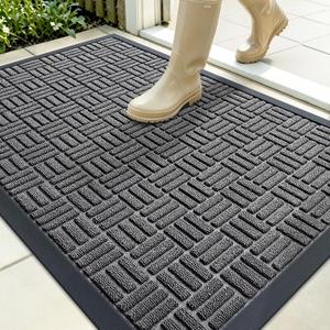 OLANLY Front Door Mat Outside Entrance 35x23, Heavy-Duty Rubber Doormat