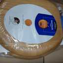 Mayfair Natural Oak Veneer Toilet Seat with Chrome Hinges, Round, Wood