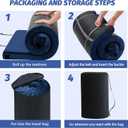 CYMULA Memory Foam Camping Mattress Pad, CertiPUR-US Sleeping Mat, Portable Roll Up Mattress for Adults, Camping Bed Pads for Sleepover, Car Bed with Travel Bag