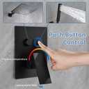 INAGE 10 Inch Shower Faucets Sets, Matte Black Shower System with Push Button Diverter, Shower Fixtures Rain Shower Head and Handheld, Shower Combo Set Rough-in Valve and Trim Kit - IN91165B