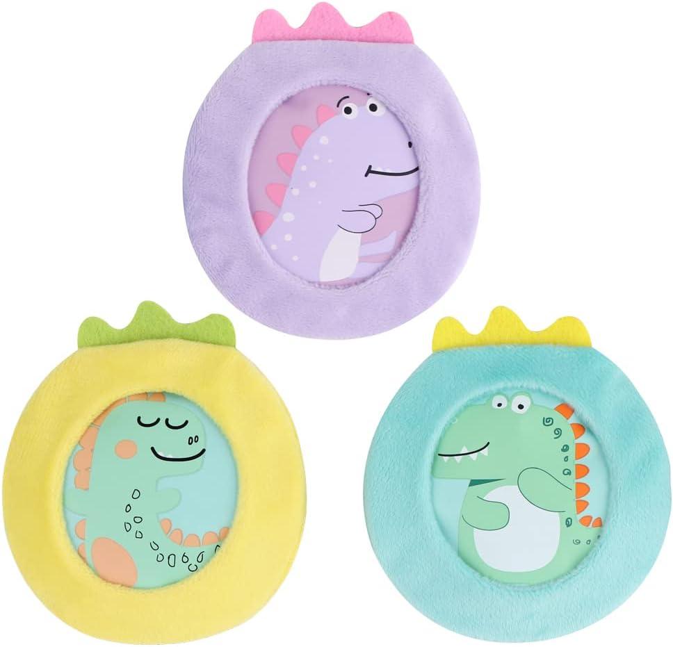 Hilph Kids Ice Packs for Boo Boos, 3 Pack Reusable Gel Hot Cold Packs for Toddlers and Babies, Cute Soft Plush Cover with Hot Cold Compress Pack for Pain Relief, Bump, Bruise, First Aid (Dinosaur)