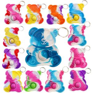 30 Packs Bulk Padans Animal Mini pop Fidget Backpack Keychainsummer Students Birthday Party Favors,Students Bubble Prize for boy and Little Girl