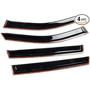 4pcs Sun Rain Deflector Guard Window Visors Front Rear Left Driver Right Passenger Upper Side Tape on External Window Style Acrylic Smoke Tinted