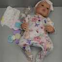 BABESIDE Reborn Baby Dolls Bettie - 17 Inch Soft Body Realistic Baby Doll Girl Lovely Awake Hand Painted Hair Girl Bebe Reborn de Silicona Real Life Baby Dolls with Gift Box for Kids Age 3+ Collectors (Floral White)